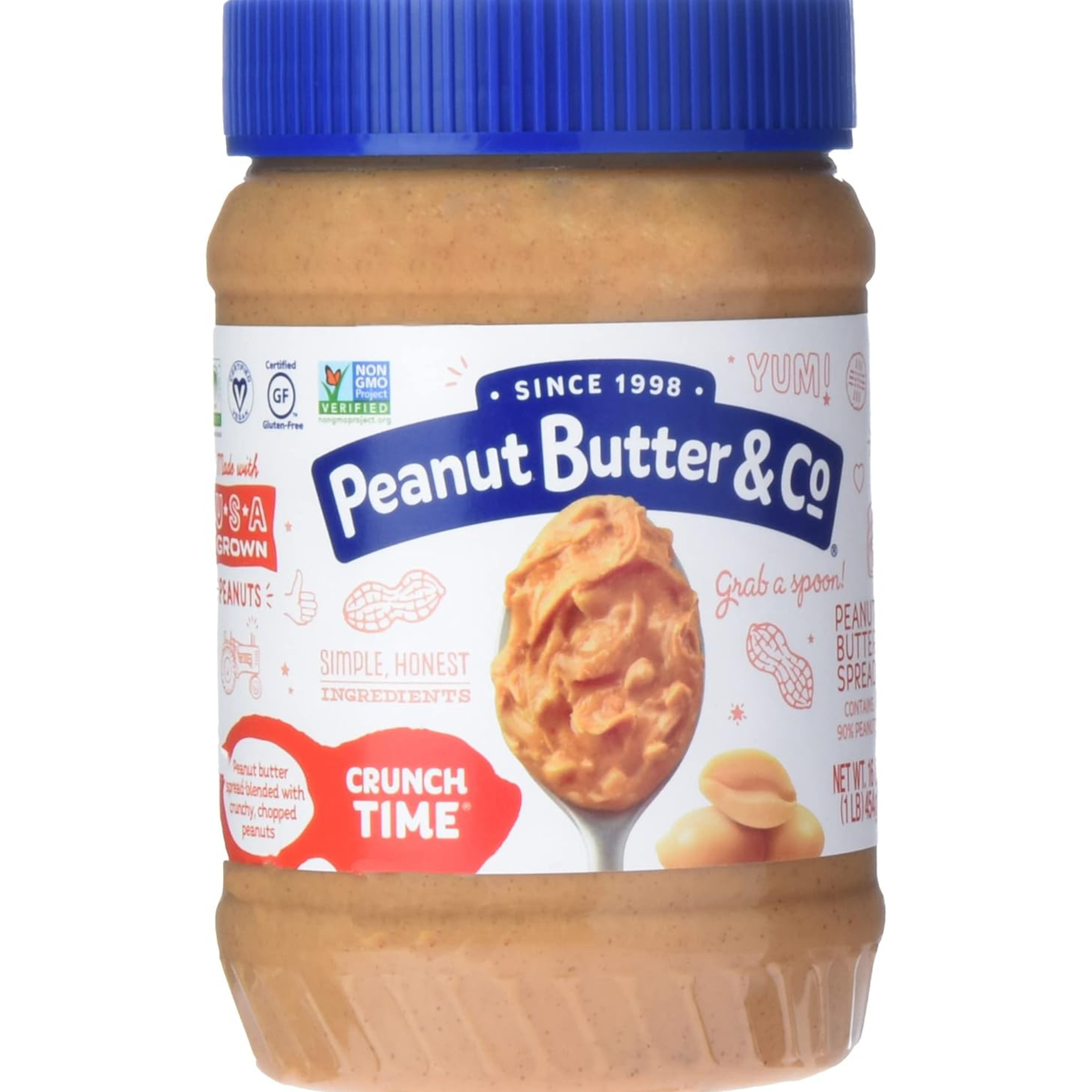 Peanut Butter & Co Crunch Time Peanut Butter Spread for Snacks & Breakfast, 454G - GMO Free, Gluten Free, Kosher