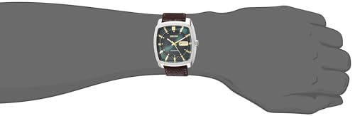 SEIKO Automatic Watch for Men - Recraft Series - Brown Leather Strap, Day/Date Calendar, 50m Water