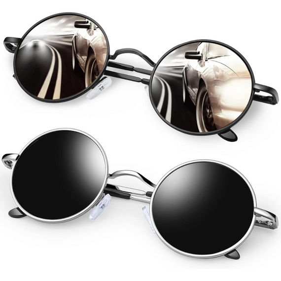 KANASTAL Polarized Round Sunglasses for Men Women Retro Circle Hippie Style UV400 Sun Glasses Outdoor Shades