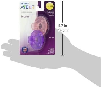 Philips Avent Soothie Pacifier, Pink/Purple, 0-3 Months, 2 Count