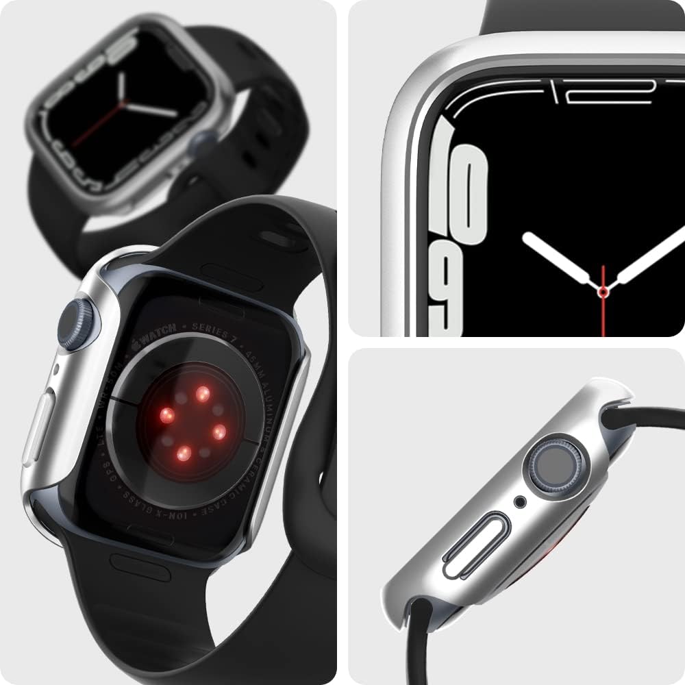Spigen Thin Fit Case Compatible with Apple Watch Series 9/8/7 (45mm) - Black
