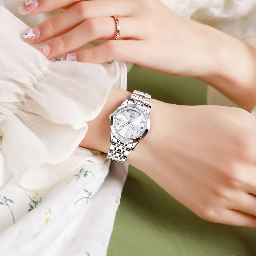 OLEVS Watch for Men Quartz Stainless Steel Waterproof Luminous Date Two Tone Luxury Wrist Watch