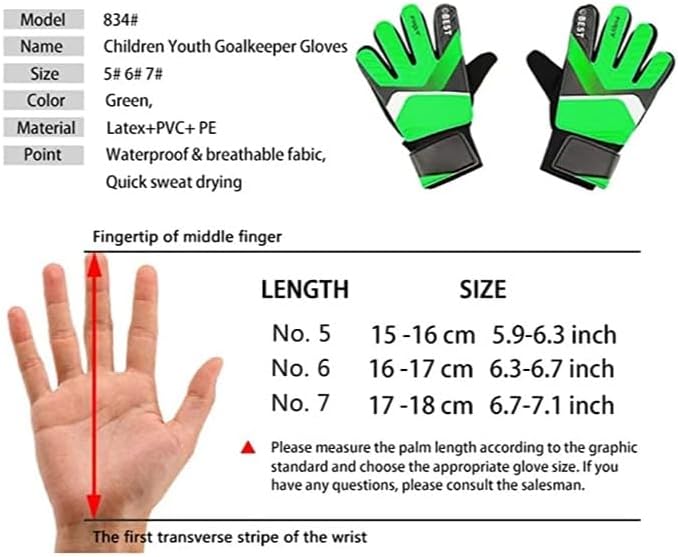 AABJ High-Performance Kids' Youth Football Goalkeeper Gloves - Perfect for Sizes 5-6, Ideal for Ages 8-15, Unmatched Grip and Protection.…