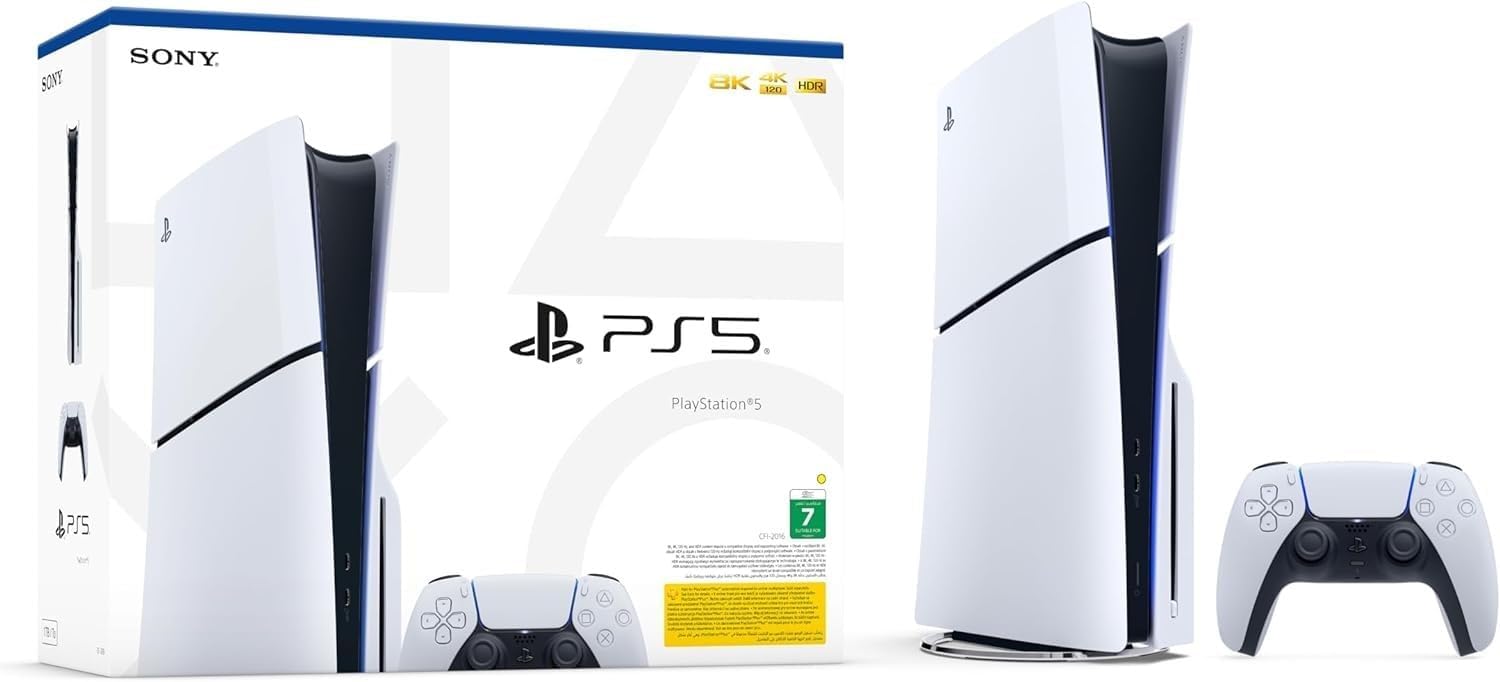 PlayStation 5 With Blu-Ray Disc Console (SLIM) - KSA Version, 2 Year Manufacturer Warranty