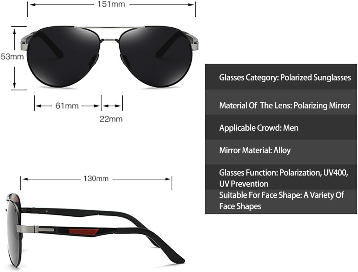 GoodTool Men's Polarized Sunglasses, TR90 Frame Outdoor Casual Sports Sunglasses, for Vacation, Driving, Cycling