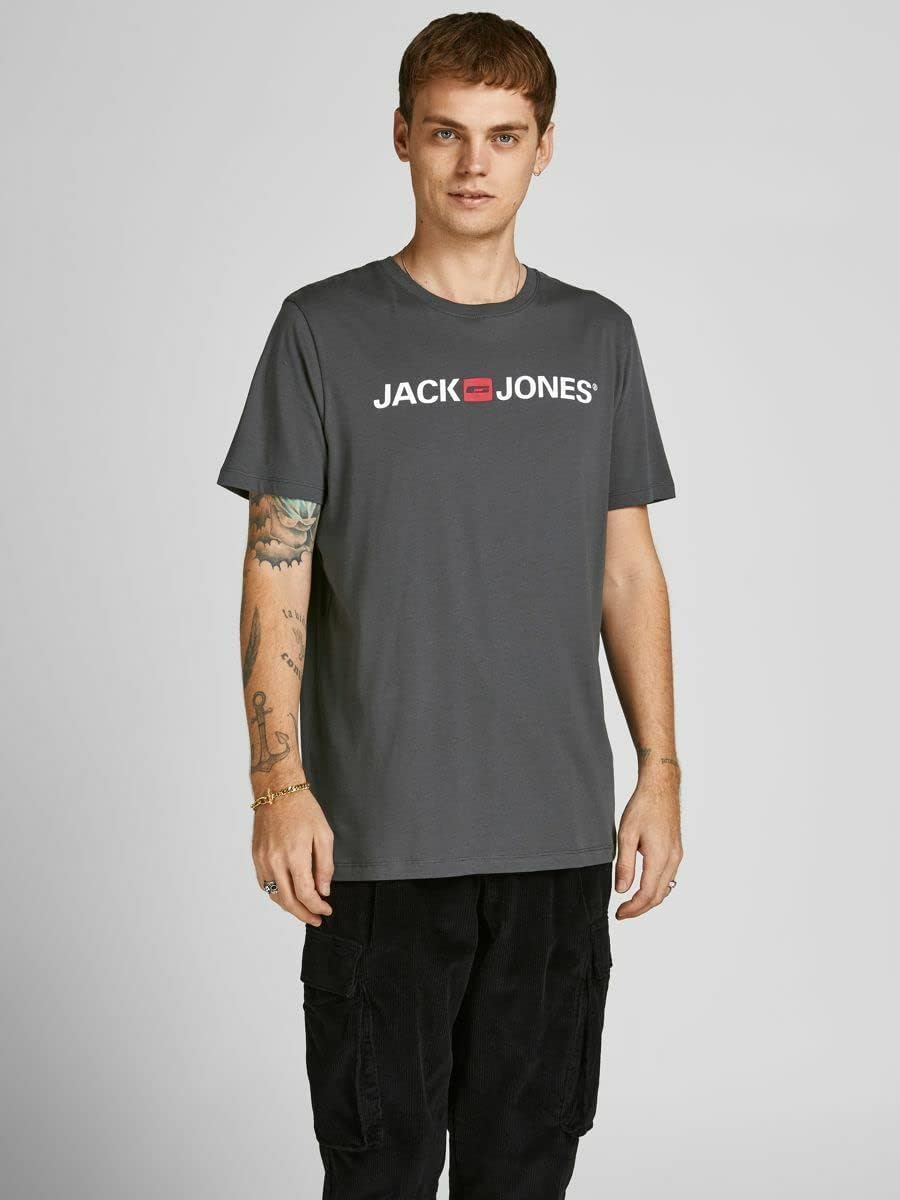 Jack & Jones Mens Jjecorp Logo Tee Ss Crew Neck Noos Slim Fit T-Shirt