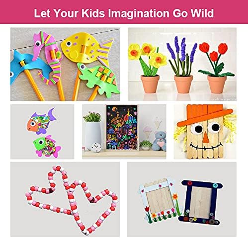 Arts and Crafts Supplies Set for Kids- 1600+ PCS DIY Craft Box for Kids, Include Scratch Paper Art Set, Craft Box Gift for Toddlers Age 4 5 6 7 8 9, Homeschool, Preschool(Purple)