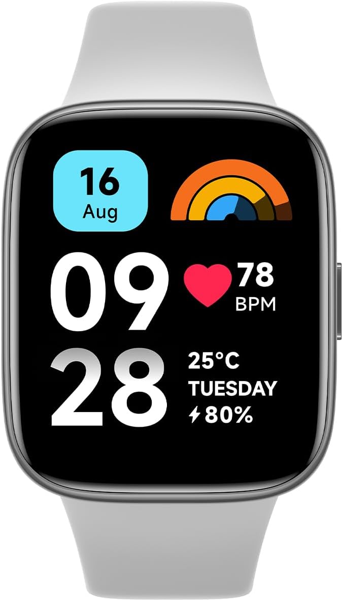 Xiaomi Redmi Smart Watch 3 Active Gray| 1.83 Inch Big LCD Display, 5ATM Water Resistant, 12 Days Battery Life, GPS, 100+ Workout Mode, Heart Rate Monitor, Full Scale Fitness Tracking