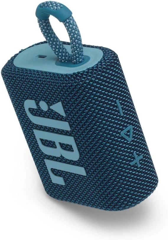 JBL Go 3 Portable Waterproof Speaker with JBL Pro Sound, Powerful Audio, Punchy Bass, Ultra-Compact Size, Dustproof, Wireless Bluetooth Streaming, 5 Hours of Playtime - Blue/Pink, JBLGO3BLUP