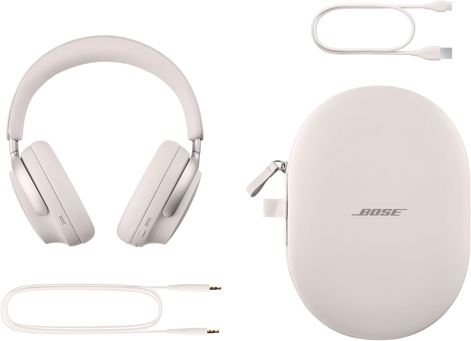 Bose QuietComfort Ultra Wireless Noise Cancelling Headphones, (White Smoke)