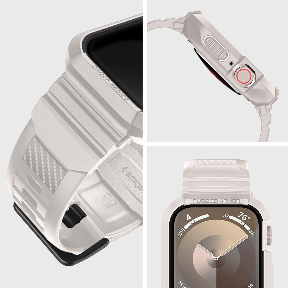 Spigen Rugged Armor PRO designed for Apple Watch Band with Case for Series 9/8/7 (45mm) and Series SE2/6/SE/5/4 (44mm)