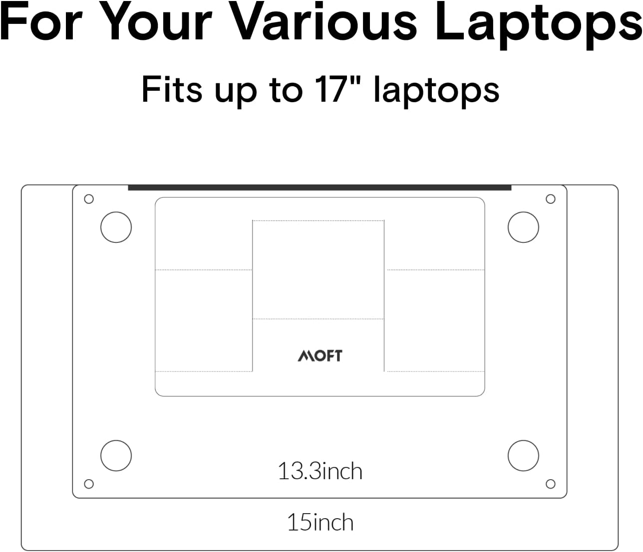 MOFT Tabletop Laptop Stand, Invisible Lightweight Laptop Computer Stand, Compatible for MacBook, Air, Pro, Tablets and Laptops up to 15.6, Patented, Starry Grey