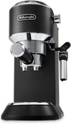 Roll over image to zoom in Delonghi Dedica Coffee Machine, Barista Pump Espresso and Cappuccino Maker, Ground Coffee and ESE Pods can be used, Milk Frother for Latte Macchiato and more, EC685.M, Metallic,