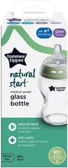 Tommee Tippee Closer to Nature Glass Feeding Bottle, 150ml x 1 -Clear