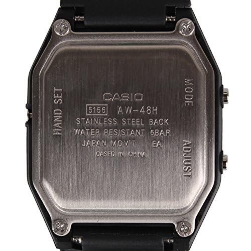 Casio 26 Stainless Steel Digital Watch, Black Silver, Standard, Digital-Analog, for Men