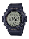 Casio Illuminator Long Strap 10-Year Battery 100 M Water Resistant 5-Alarm w/Countdown Timer Men's Digital Watch, AE-1500WHX-1AVCF, Black, Sport