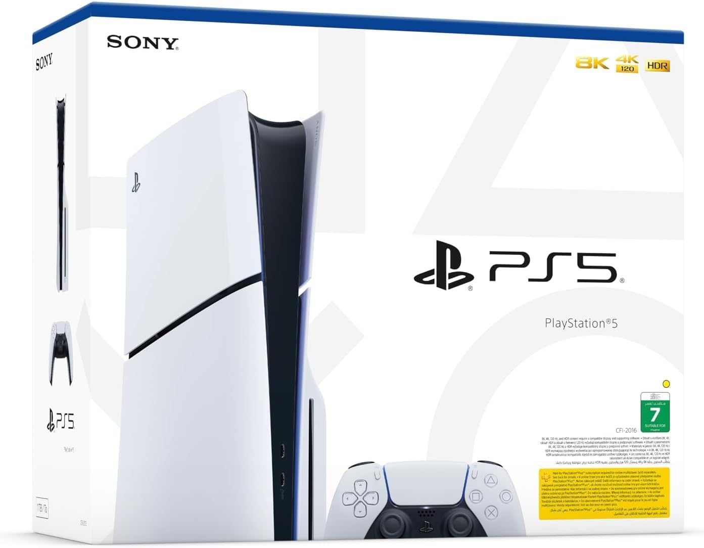 PlayStation 5 With Blu-Ray Disc Console (SLIM) - KSA Version, 2 Year Manufacturer Warranty