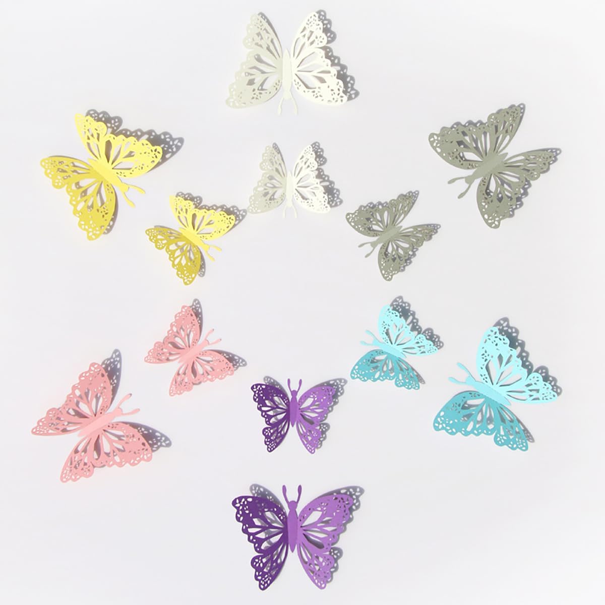 48PCS Butterfly Wall Decals Room Decor Wall Art 3D Butterflies Mural Sticker Home Decoration Kid Girl Bedroom Bathroom Nursery Classroom Office Party Removable Decorative