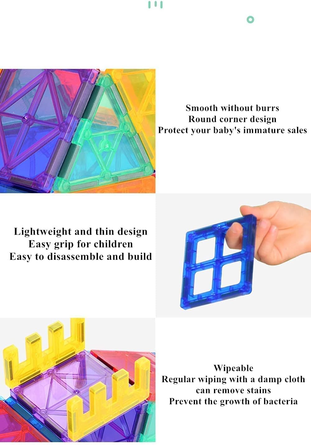 Magnetic Tiles Building Blocks, 3D Clear Magnetic Blocks Construction Playboards, Inspiration Building Tiles Creativity Beyond Imagination, Educational Magnet Toy Set for Kids (120 PCS)