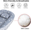 Baby Nest, 90x50cm Baby Nest Pod for Newborn, Soft Sleeping Cribs Cuddle Pads with Pillow, 100% Cotton Swaddling Wrap for Newborn & Babies - 0-12 Months (Rainbow)