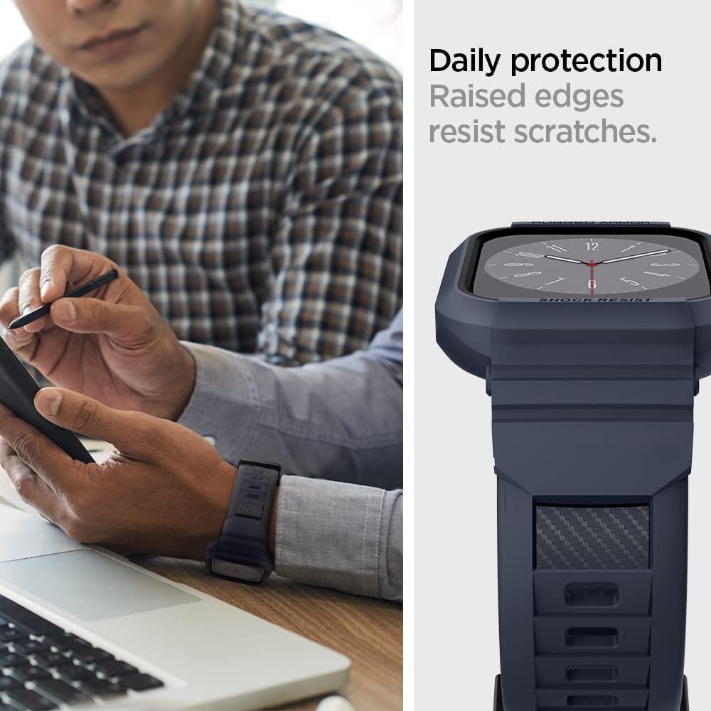 Spigen Rugged Armor PRO designed for Apple Watch Band with Case for Series 9/8/7 (45mm) and Series SE2/6/SE/5/4 (44mm)