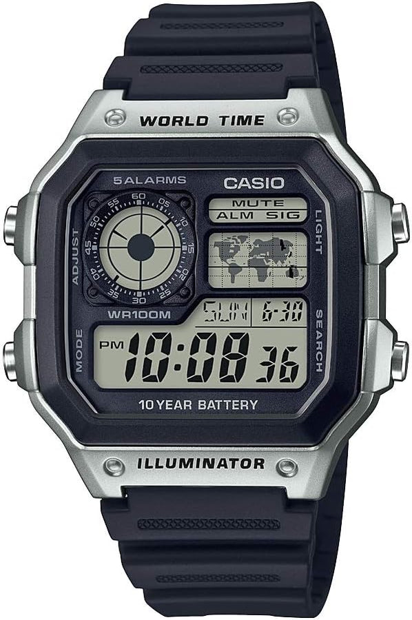 Casio 10-Year Battery, Black, Quartz Watch