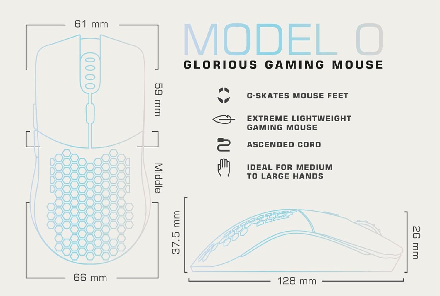 Glorious Gaming Mouse Model O MinUS - Matte Black