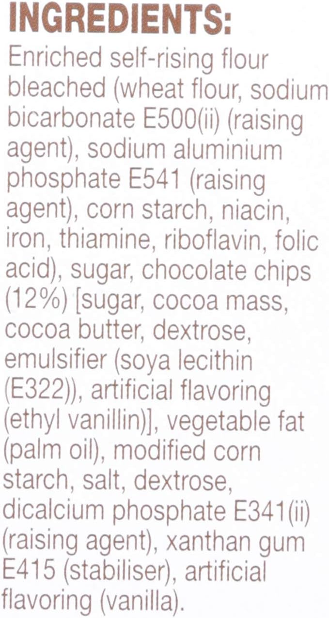 Betty crocker chocolate chip muffin mix, 500 gm