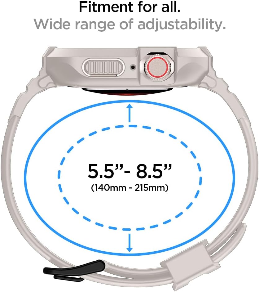 Spigen Rugged Armor PRO designed for Apple Watch Band with Case for Series 9/8/7 (45mm) and Series SE2/6/SE/5/4 (44mm)