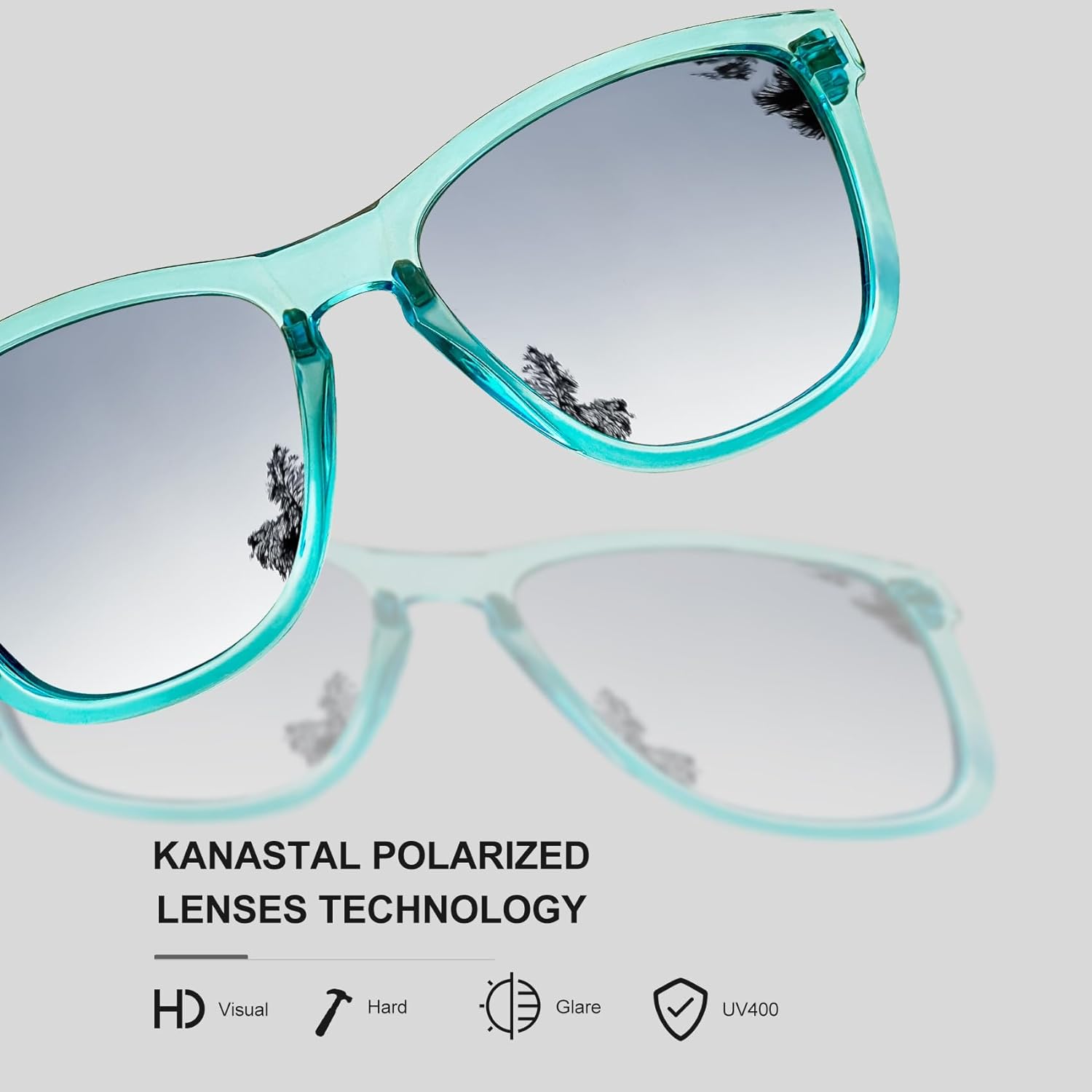 KANASTAL Polarized Sunglasses for Men Women, Classic Square Sun Glasses Outdoor 100% UV Protection Driving Shades