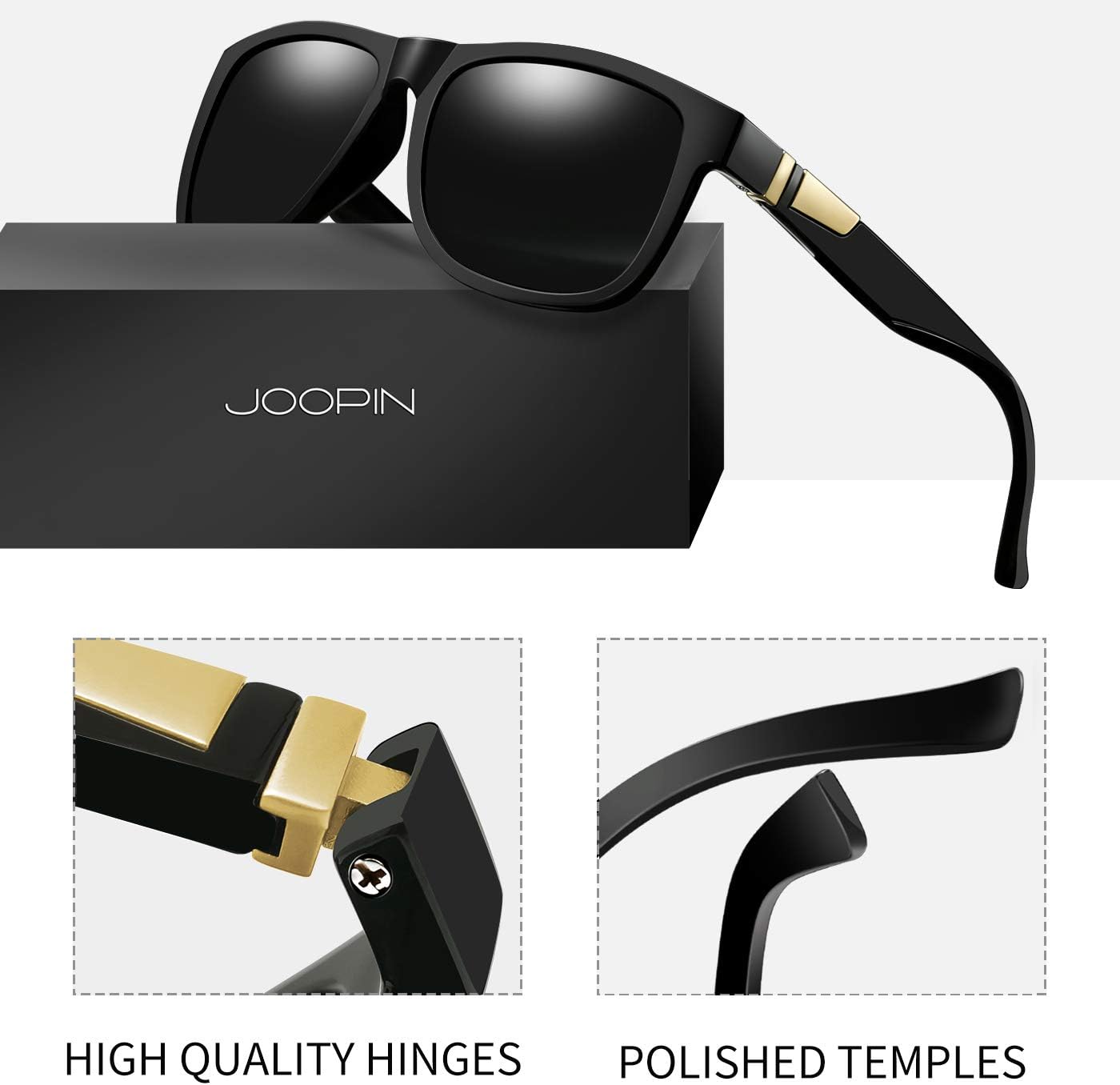 Joopin Polarized Sunglasses Men Women, Classic Square Sun Glasses 100% UV Protection Driving Fishing