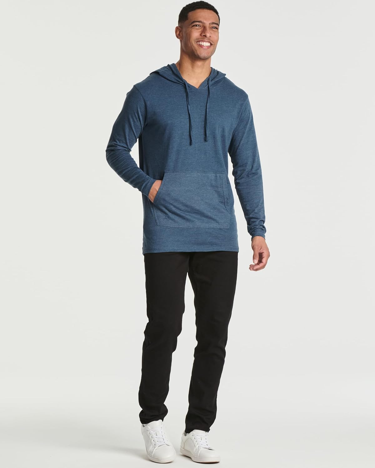 Real Essentials 3 Pack: Men's Cotton Lightweight Casual Pullover Drawstring Hoodie With Pocket (Available In Big & Tall)