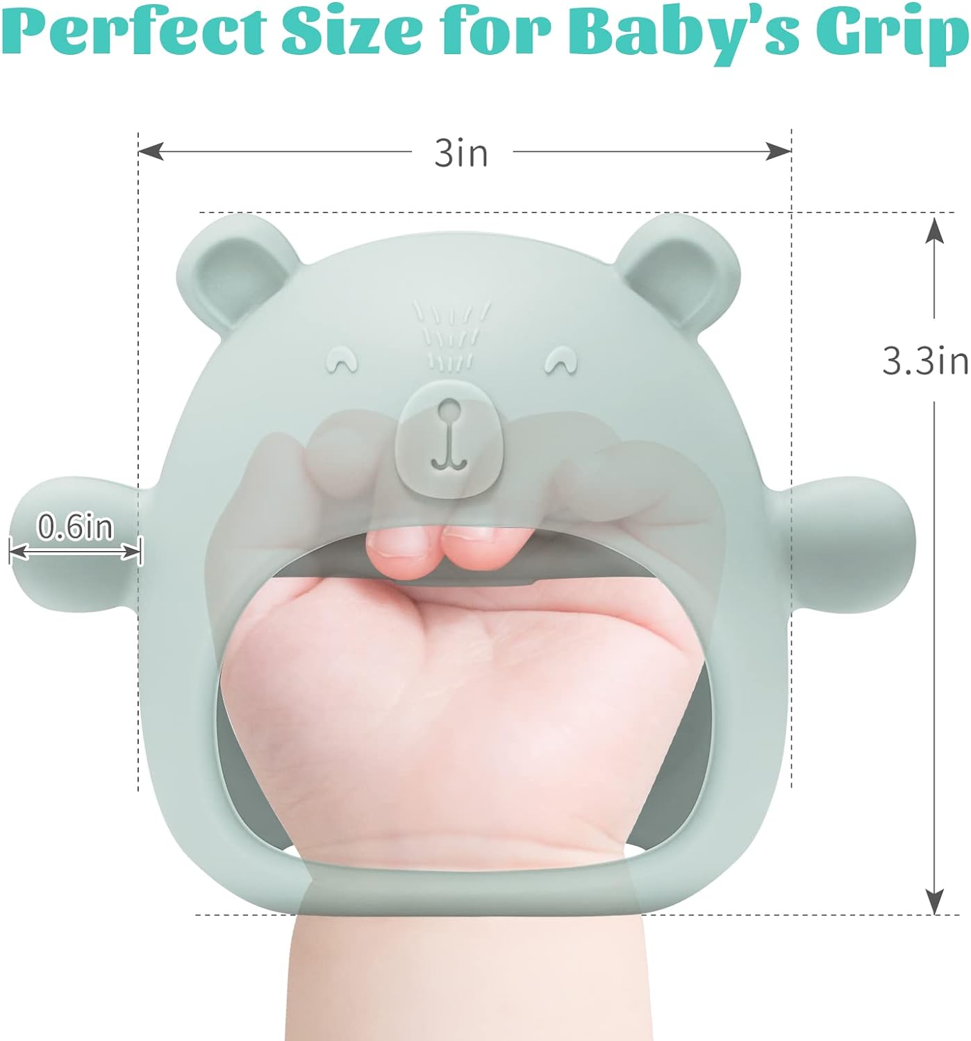 NiBaby Silicone Baby Mitten Teething Chew Toy for Babies 0-6 Months 6-12 Months, Anti-Drop Teether Glove BPA-Free for Girls and Boys Sucking Biting Needs Soothing Gums Pain Relief (Blue)