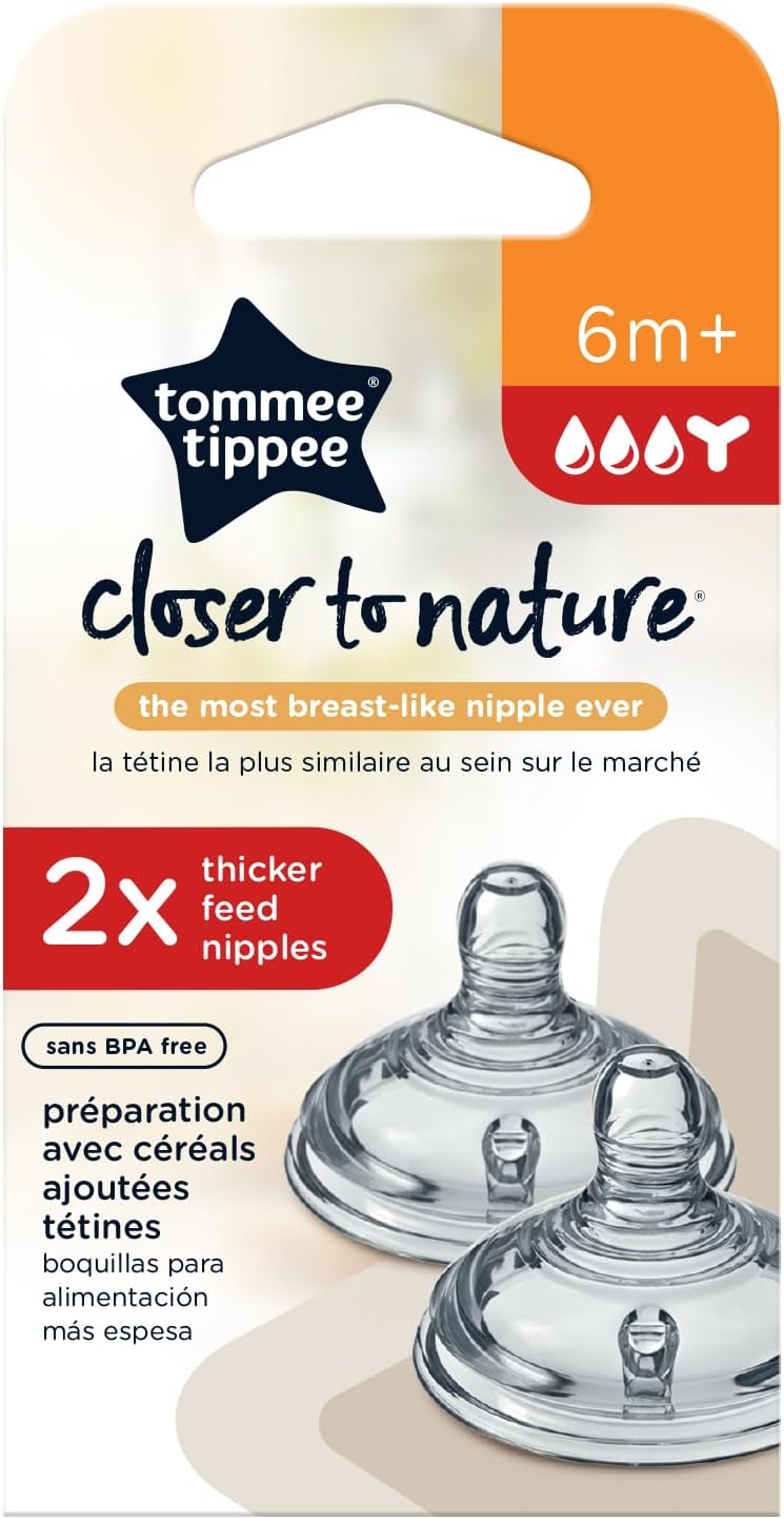 Tommee Tippee Closer to Nature Fast Flow Baby Bottle, 6+ months – 2pk