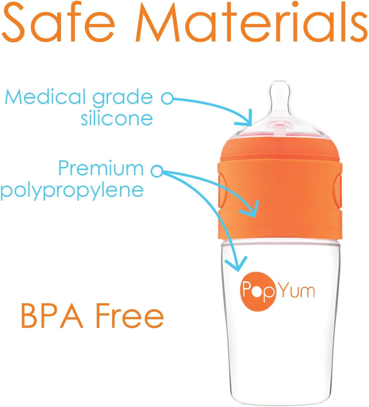 PopYum Anti-Colic Formula Making/Mixing/Dispenser Baby Bottles- Pack of 2 (9oz)