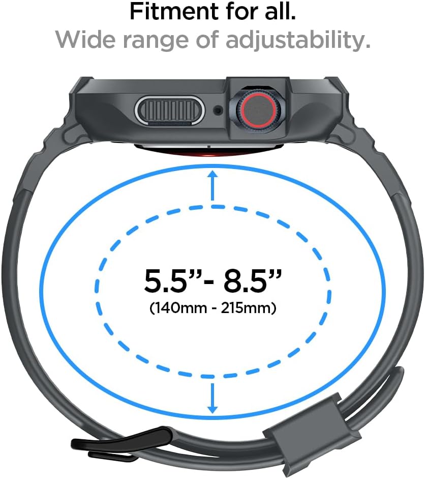 Spigen Rugged Armor PRO designed for Apple Watch Band with Case for Series 9/8/7 (45mm) and Series SE2/6/SE/5/4 (44mm)