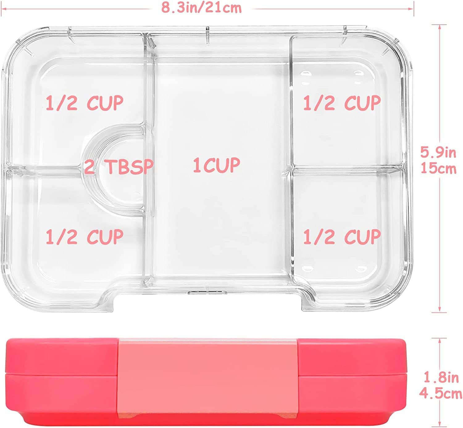 Bento Box, 6 Compartments Ideal Portion Size Leak-Proof, Toddler-Friendly Lunch Box, BPA-Free, Dishwasher safe, Lunch Box for kids Aged 3 to 7 Years (Sky Blue)