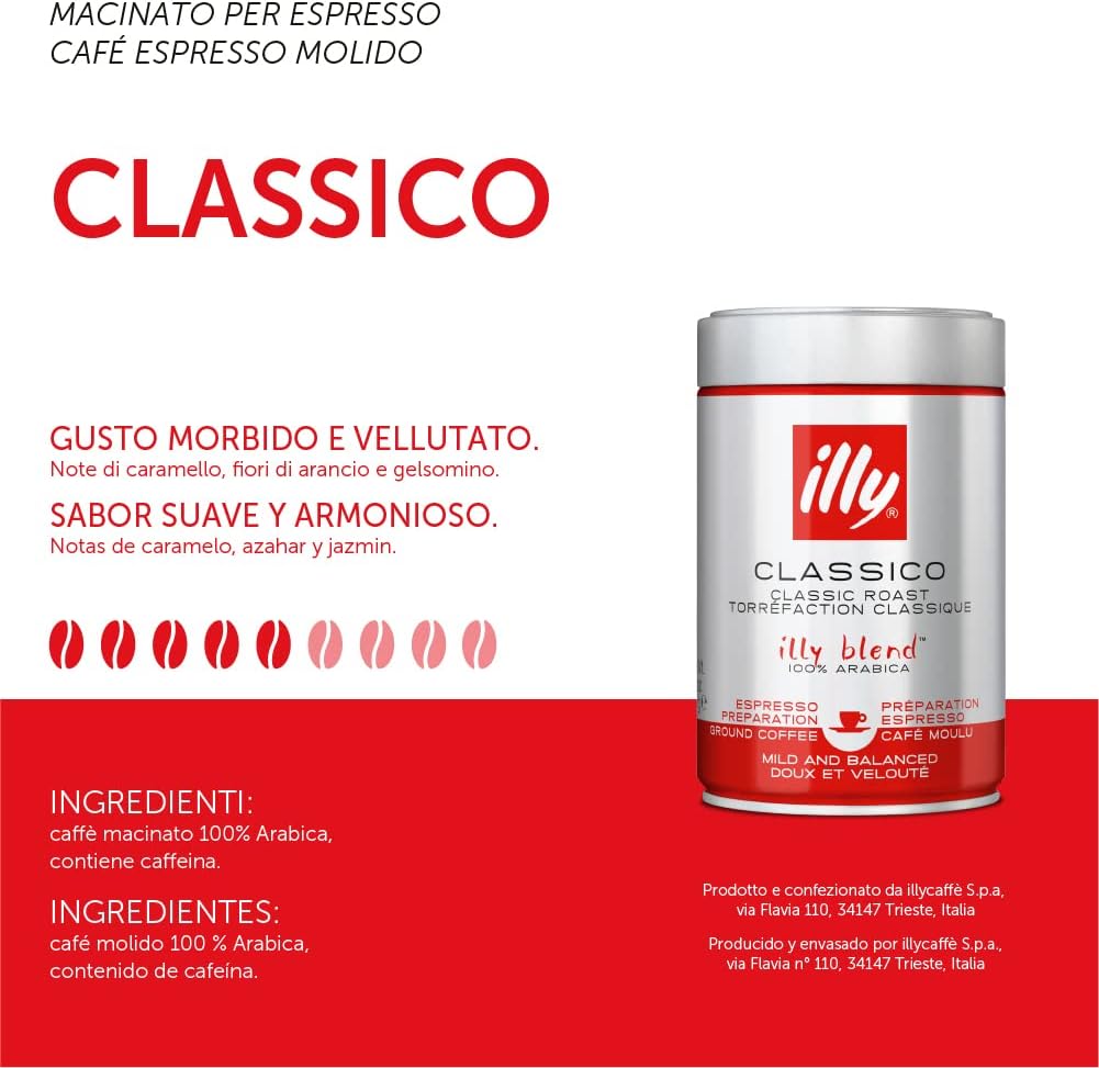 Illy Classico Classic Roast Coffee Beans,  250G