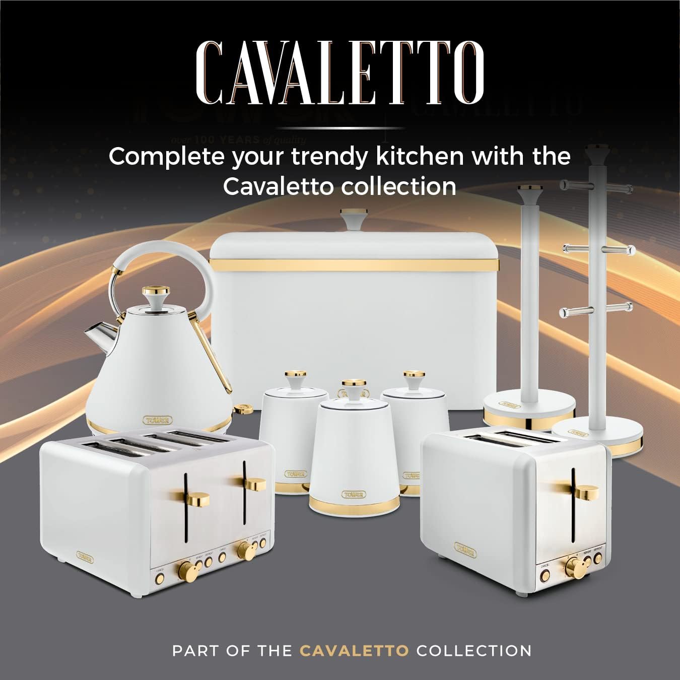 Tower T20036PNK Cavaletto 2-Slice Toaster with Defrost/Reheat, Stainless Steel, 850 W, Marshmallow Pink and Rose Gold