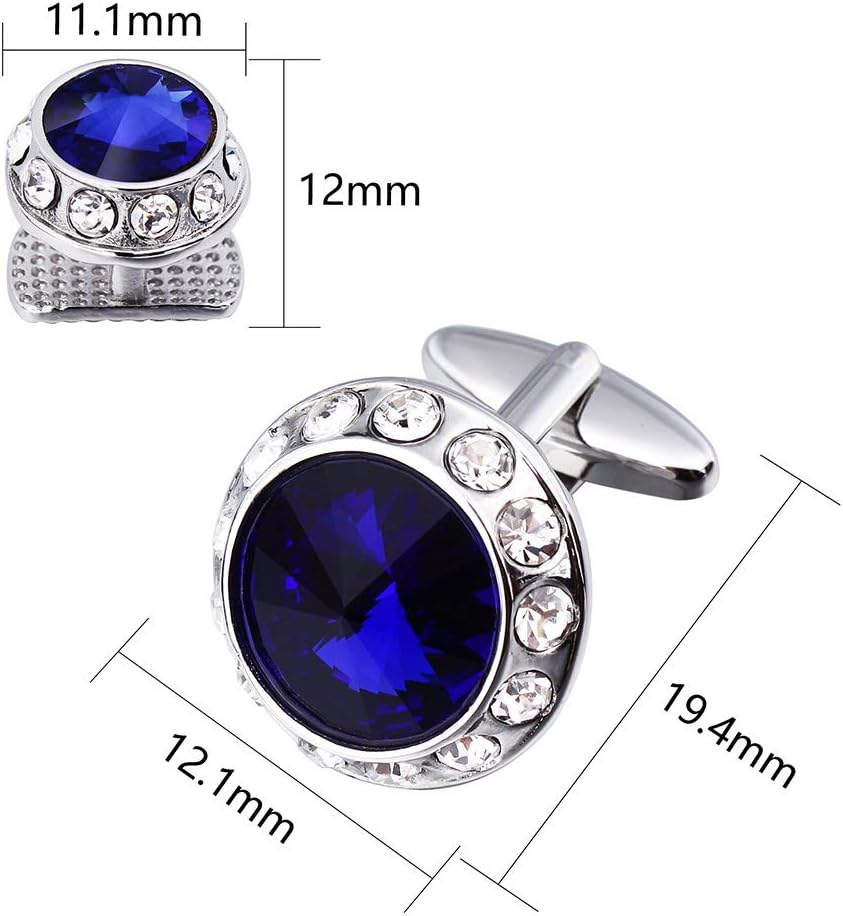 HAWSON Cufflinks and Studs Set Crystal for Men's Tuxedo Shirt for Wedding Party Accessories - Business Wedding Accessories