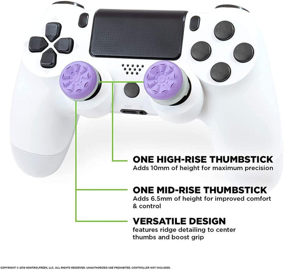 Galaxy Purple for PlayStation 4 (PS4) and PlayStation 5 (PS5) Performance Thumbsticks, Compatible Controller Grip Performance, Galaxy Themed Thumbstick Covers (1 High-Rise, 1 Mid-Rise, Purple)