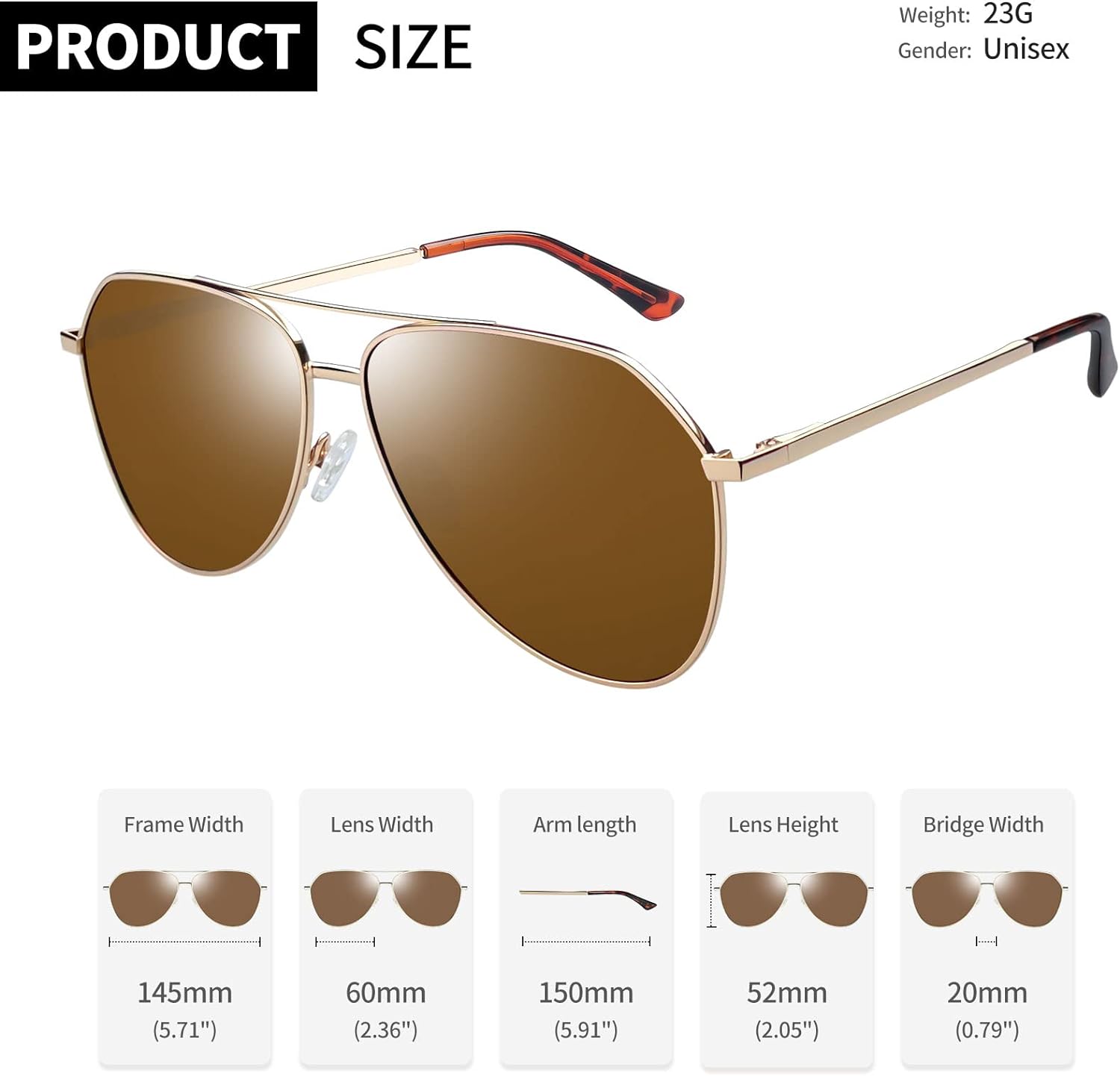 Joopin Classic Aviation Sunglasses for Men Women Premium Polarized Military Style Sun Glasses Metal Frame UV400 Protection