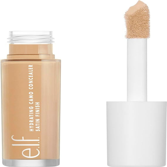 e.l.f, Hydrating Camo Concealer, Lightweight, Full Coverage, Long Lasting, Conceals, Corrects, Covers, Hydrates, Highlights, Medium Sand, Satin Finish, 25 Shades, All-Day Wear, 0.20 Fl Oz