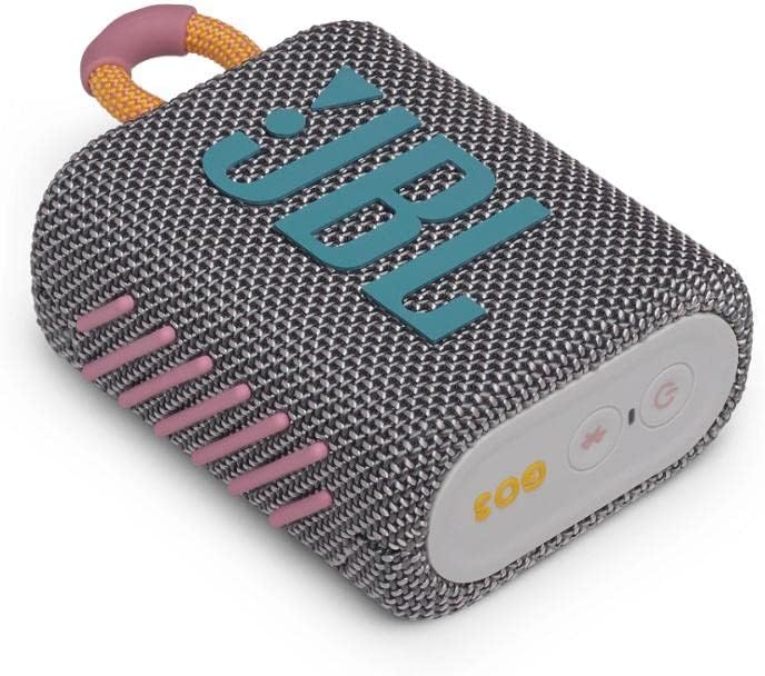 JBL Go 3 Portable Waterproof Speaker with JBL Pro Sound, Powerful Audio, Punchy Bass, Ultra-Compact Size, Dustproof, Wireless Bluetooth Streaming, 5 Hours of Playtime - Blue/Pink, JBLGO3BLUP