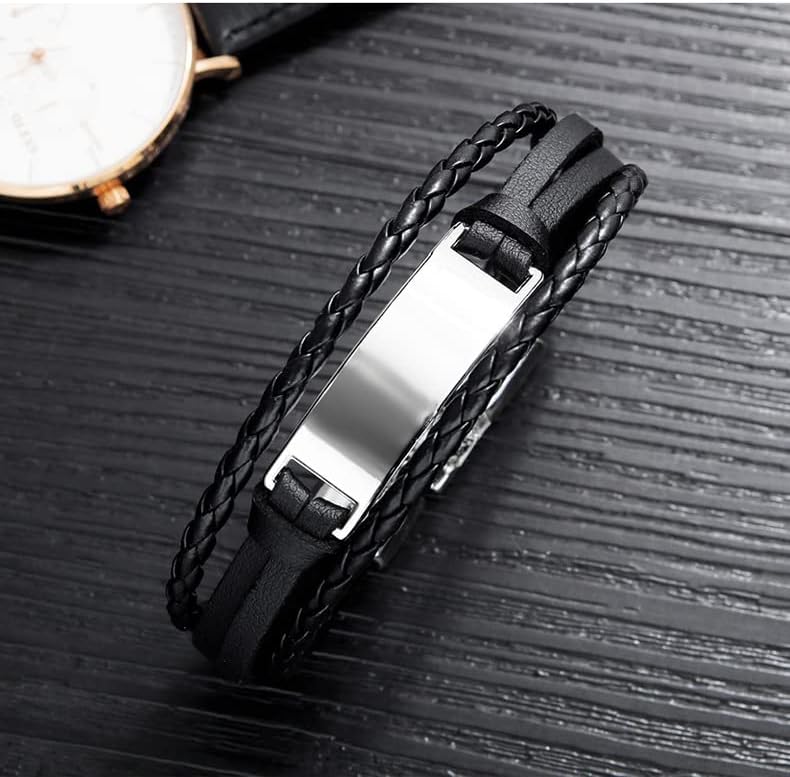 ORiTi Mens Leather Bracelet Premium Braided Leather Bracelet for Men and Women with Stainless Steel Magnetic Clasp Braided Bracelets for Men Leather Cuff Boys Bracelet