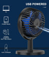 Mini Desk Fan, USB Powered Desktop Fan with 4 Speeds, Small but Powerful Strong Airflow Work Quiet, 310° Adjustment, Portable Personal Air Circulator Fan for Desktop Table Office Bedroom (Navy Blue)