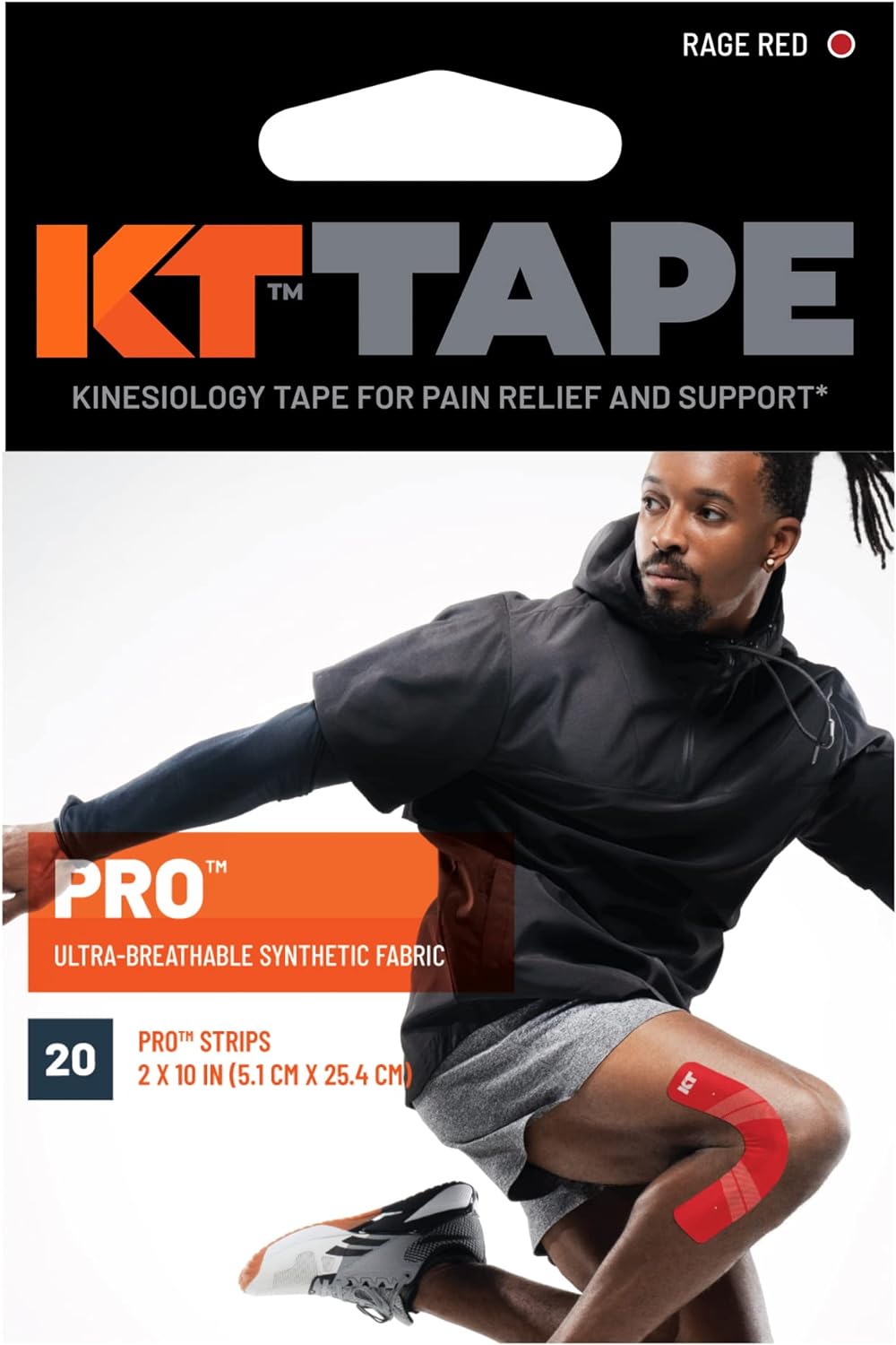 KT Tape Pro Synthetic Kinesiology Therapeutic Sports Tape, 20 Precut, 10” Strips