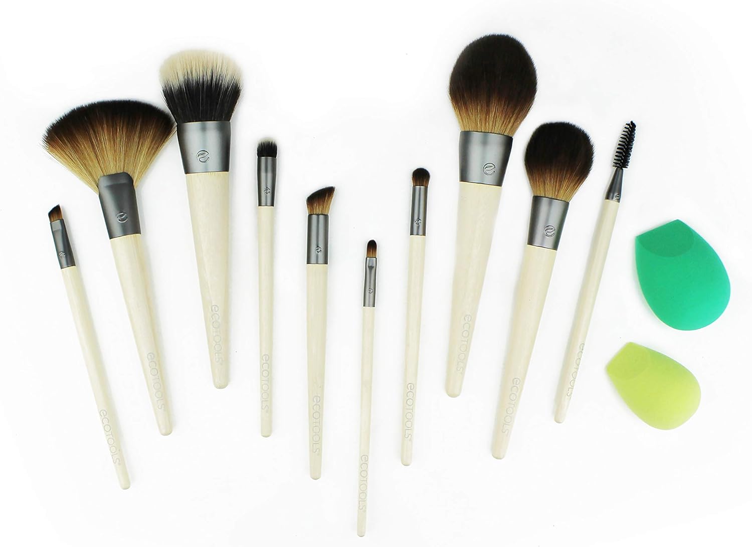 EcoTools Daily Defined Makeup Brushes, For Eyes, With Beauty Cards and Storage Tray, Set of 5