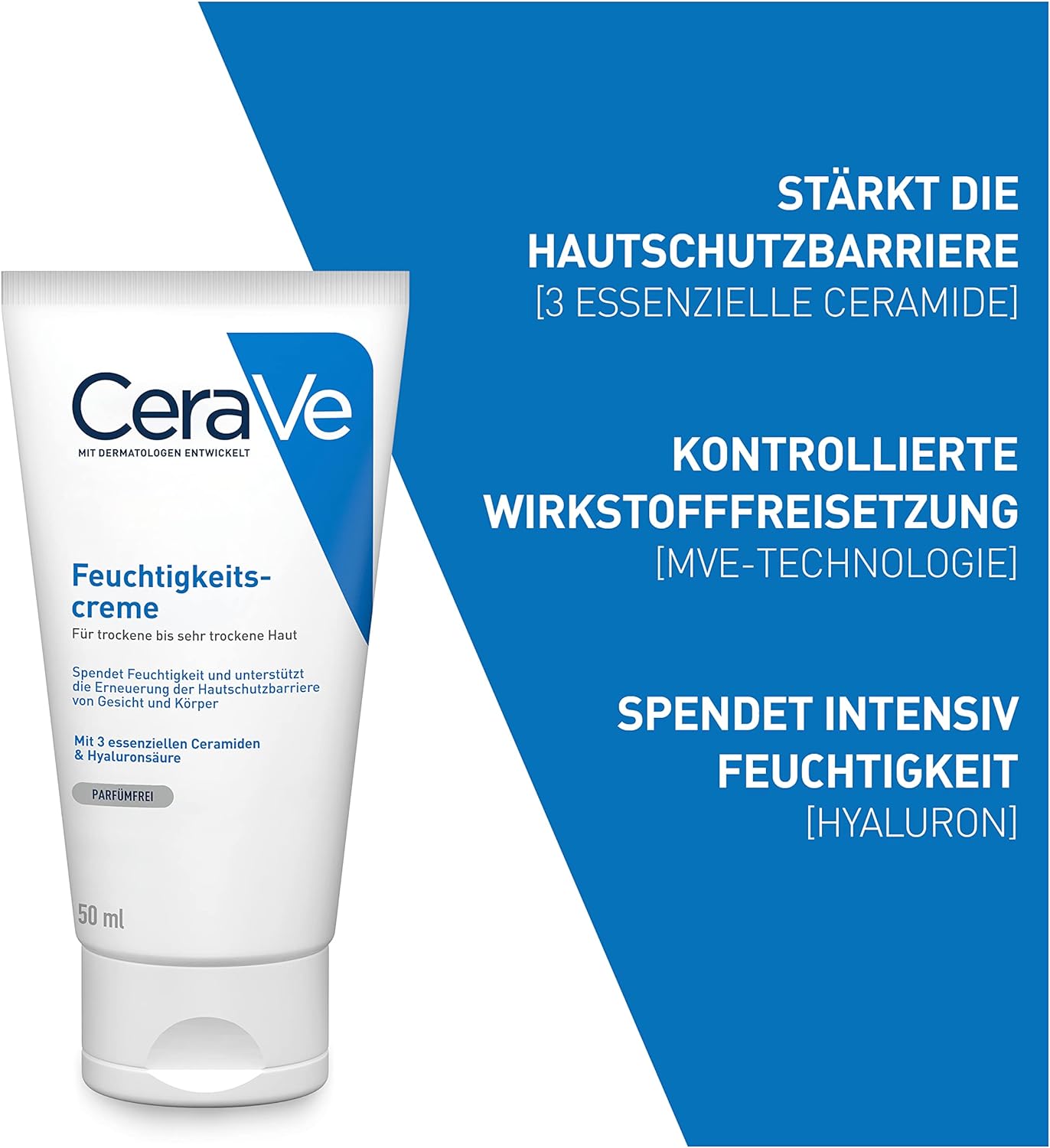 CeraVe Moisturizing Cream 48H Body and Face Moisturizer for Dry to Very Dry Skin with Hyaluronic Acid and Ceramides Fragrance Free 16Oz, 454 g