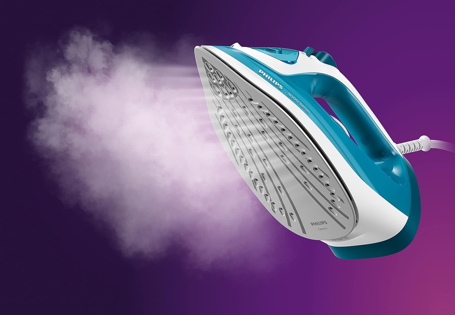 Philips Steam Iron Continuous Steam Flow of 30 Grams per minute and 140 g/min 2100W - 300ml - 50/60Hz - 3000 Series DST3011/26